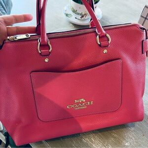 Coach Pink Leather Tote Bag